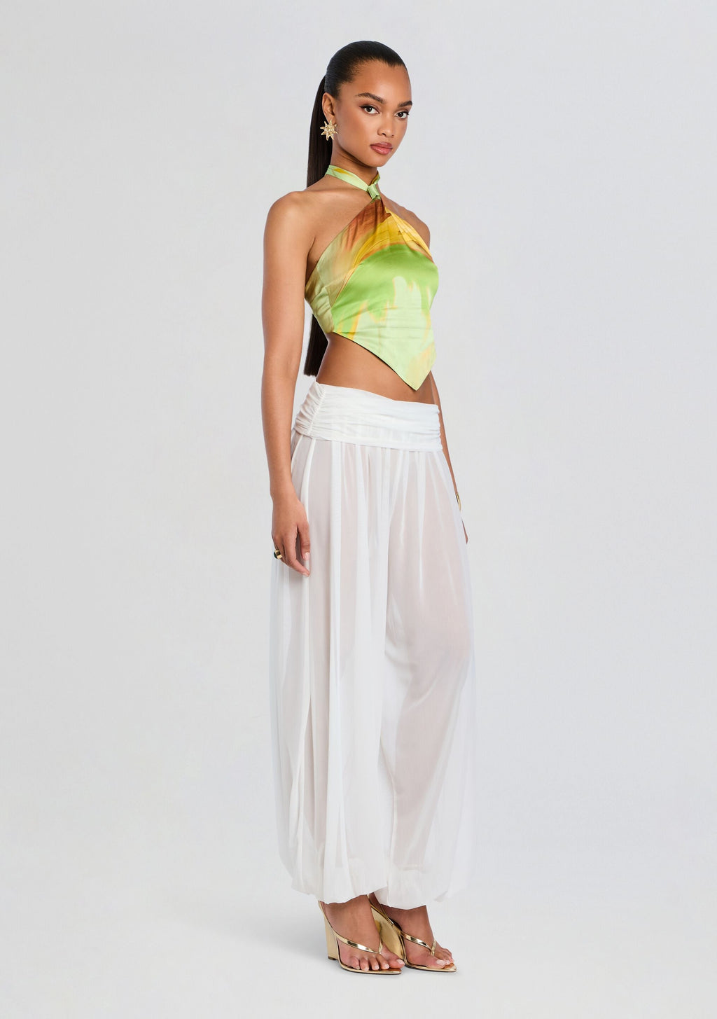 Jamie Silk Top by retrofête in Pera Brushstroke, product image 4