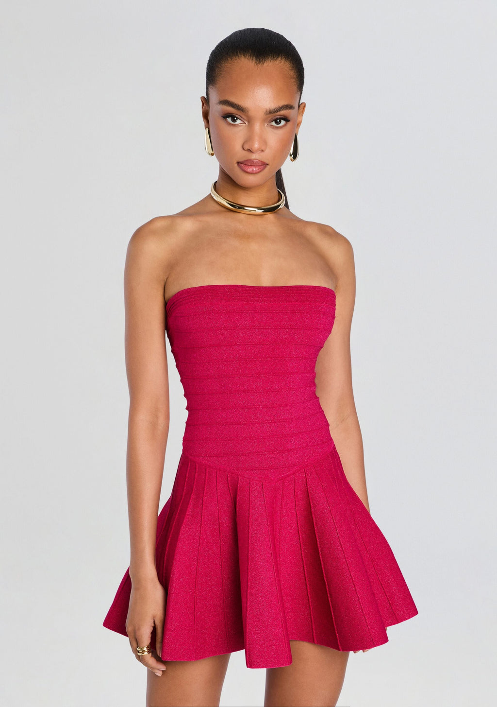 Persephonie Bandage Knit Dress by retrofête in Metallic Pitaya, product image 5