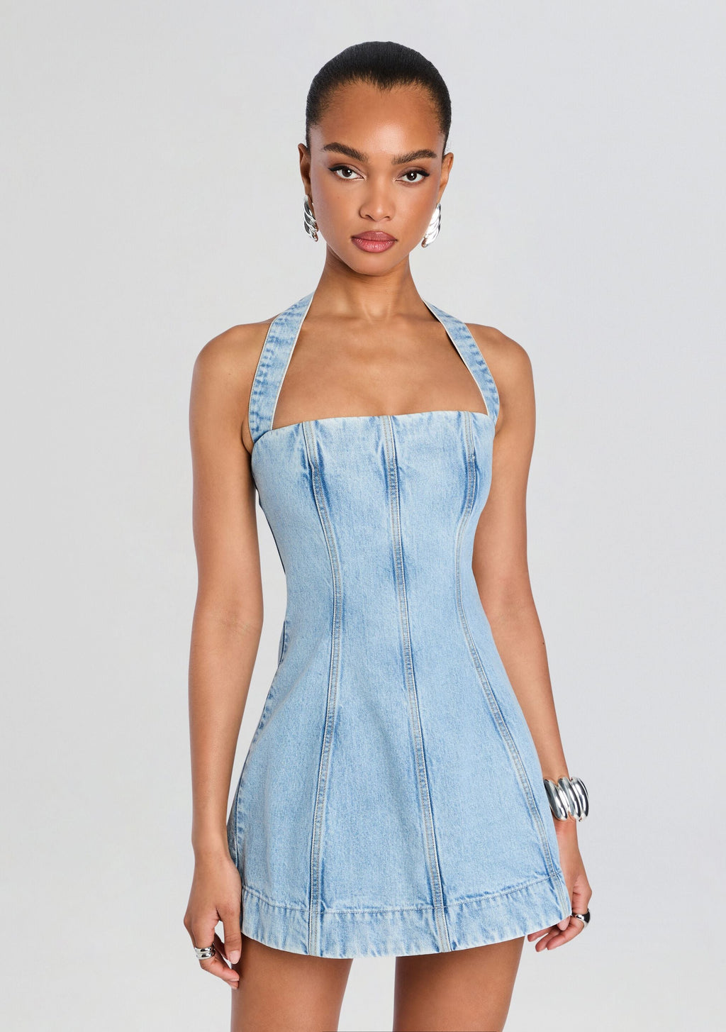 Vivara Denim Dress by retrofête in Bleeker, product image 5