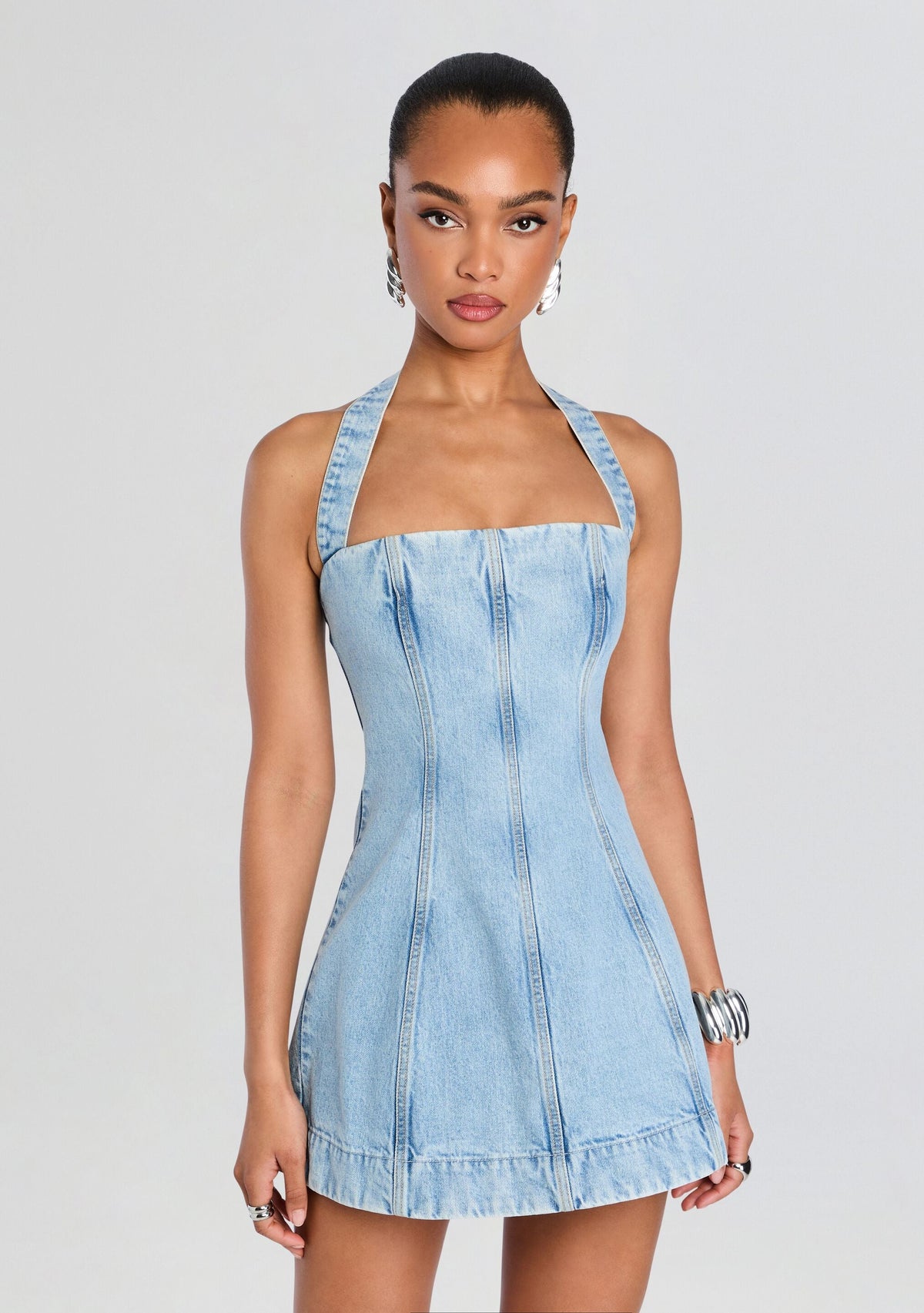 Vivara Denim Dress by retrofête in Bleeker, product image 5