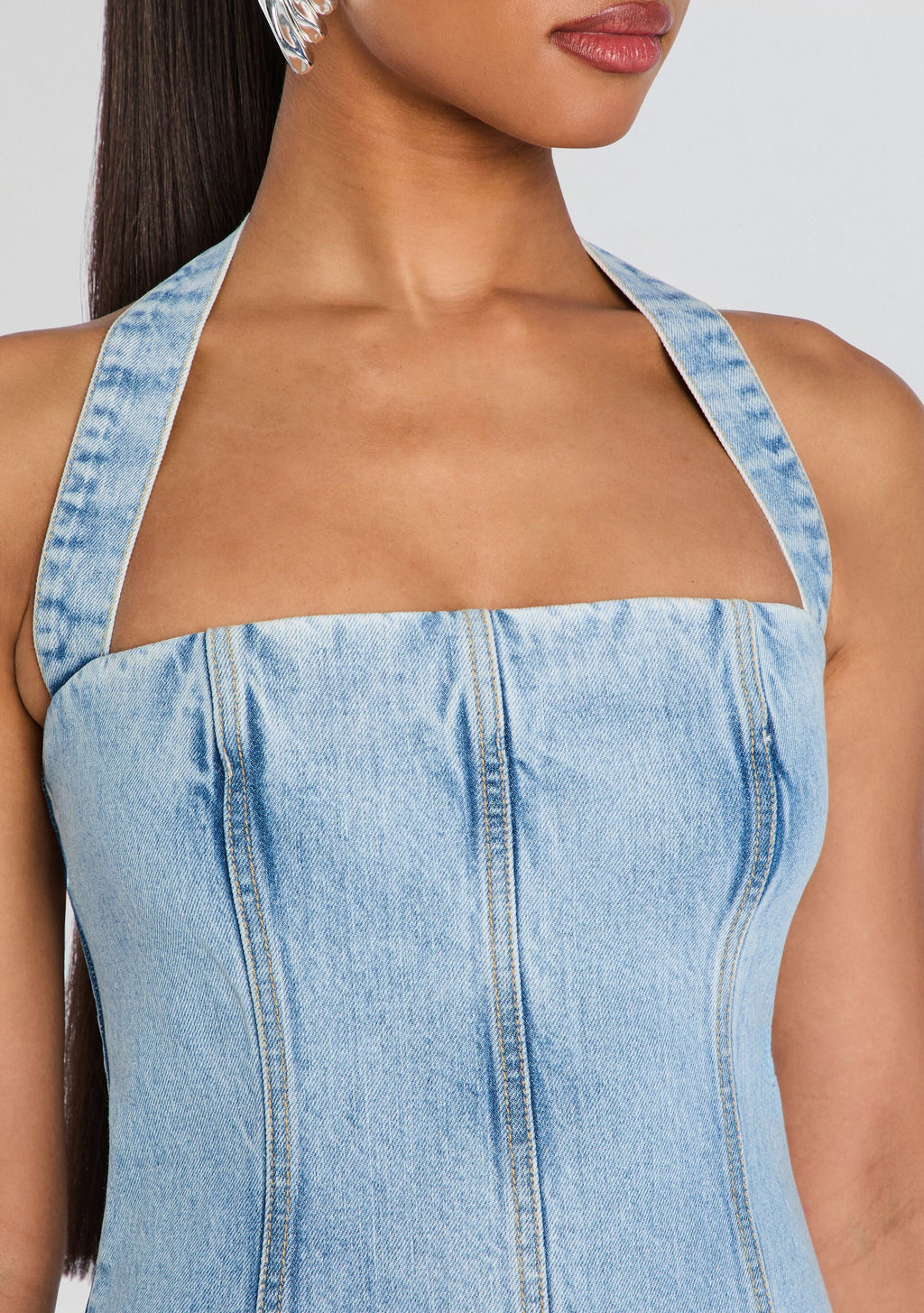 Vivara Denim Dress by retrofête in Bleeker, product image 2