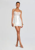 Alixandra Sequin Dress by retrofête in White, product image 1