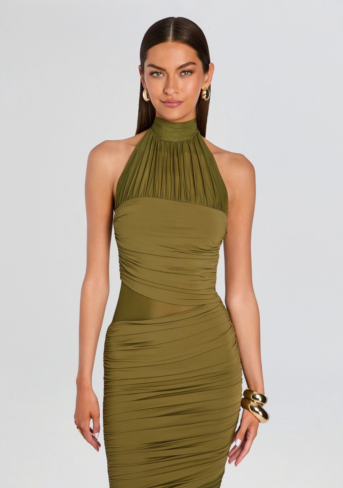 Esmee Midi Dress by SEROYA in Olivewood, product image 5