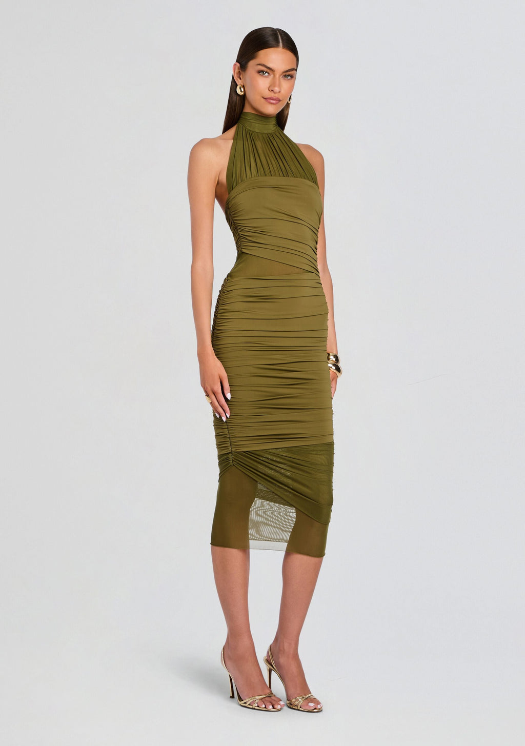 Esmee Midi Dress by SEROYA in Olivewood, product image 3