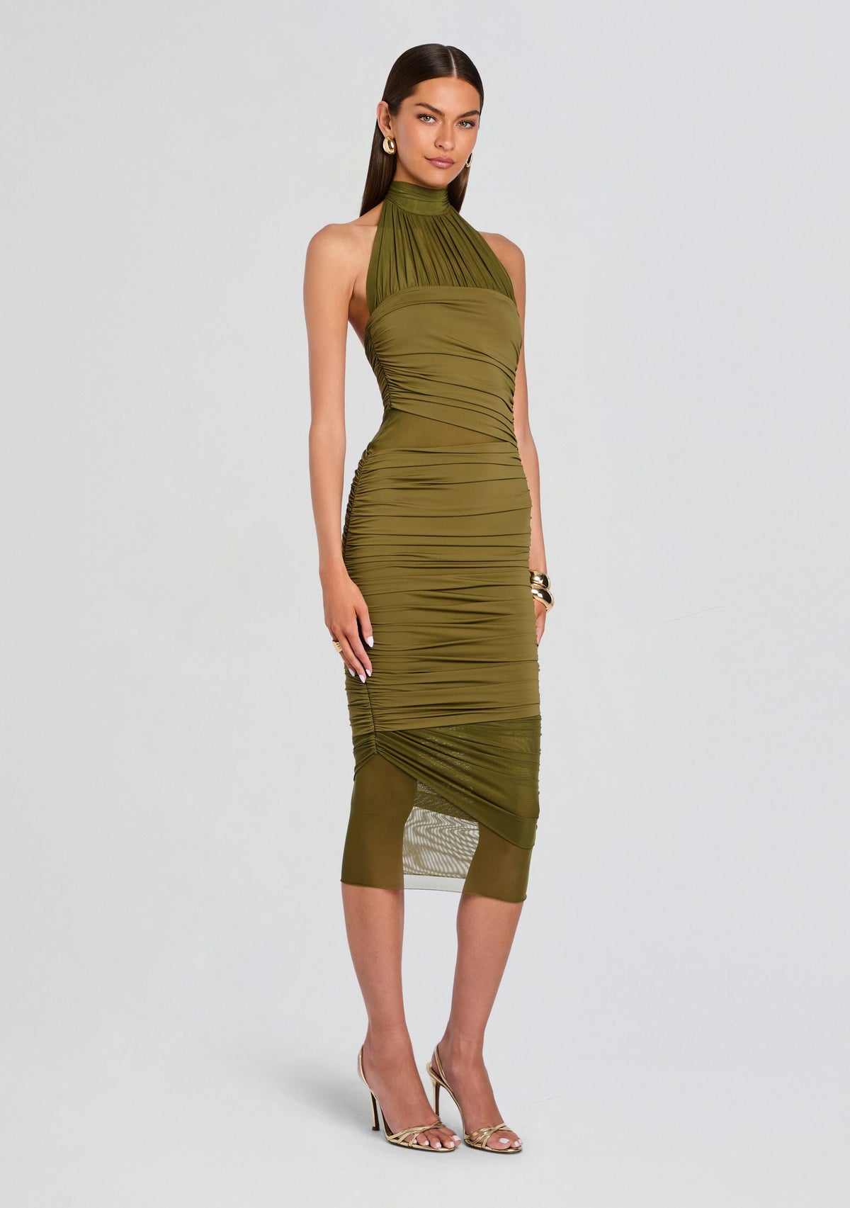 Esmee Midi Dress by SEROYA in Olivewood, product image 3