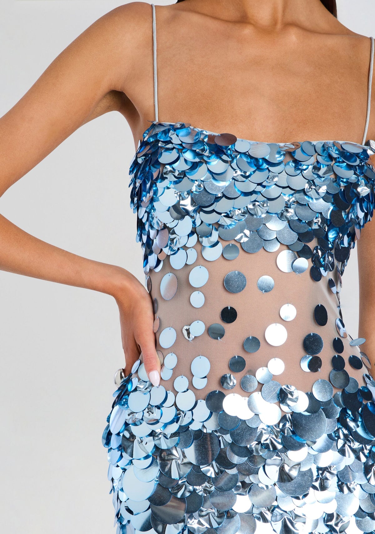 Mischa Sequin Dress by retrofête in Ice Blue, product image 2
