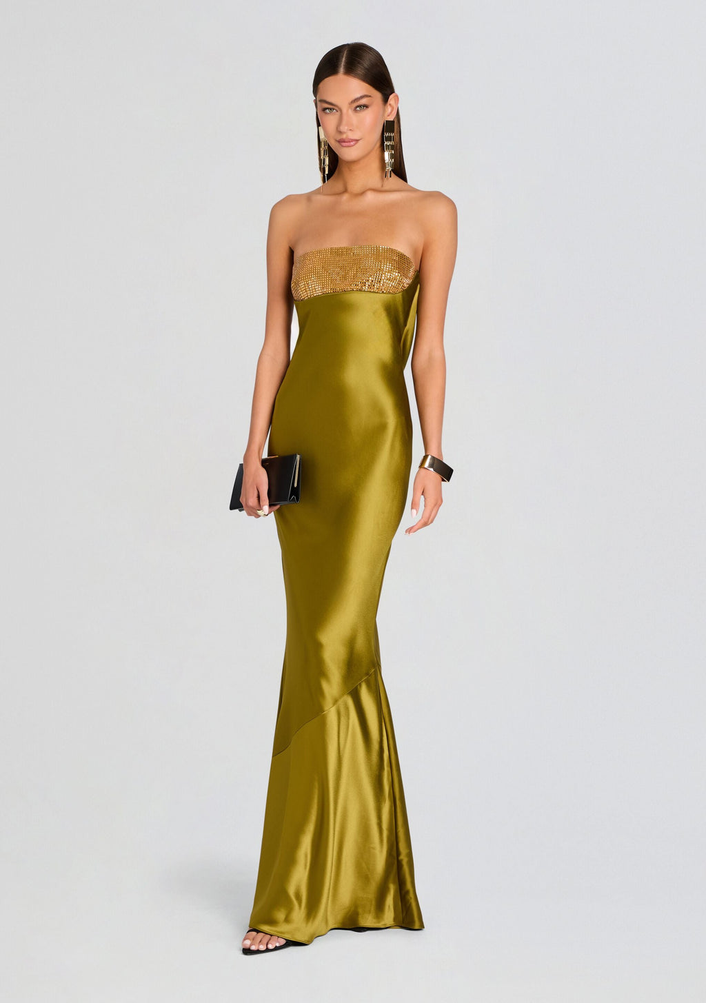 Graziella Embellished Dress by retrofête in Basil, product image 1