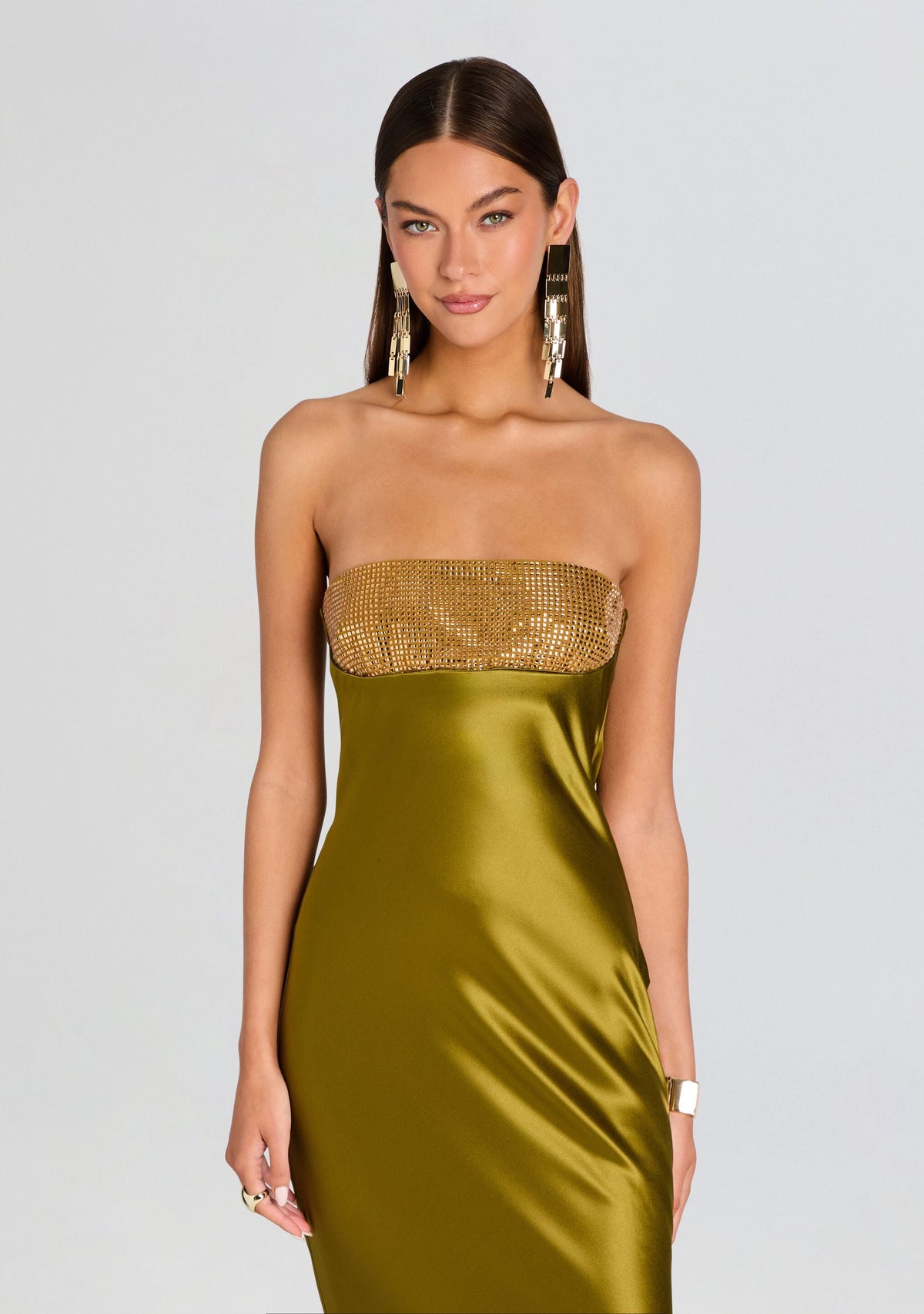 Graziella Embellished Dress by retrofête in Basil, product image 5