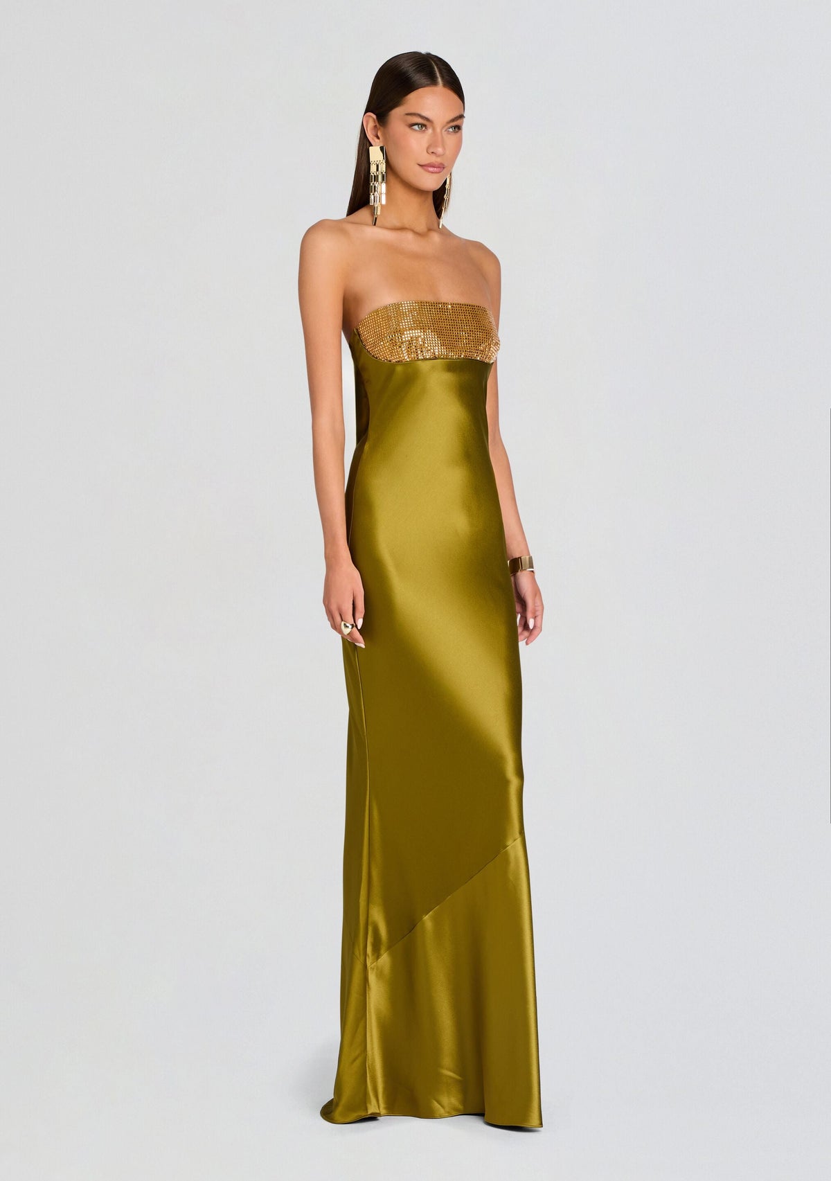 Graziella Embellished Dress by retrofête in Basil, product image 3