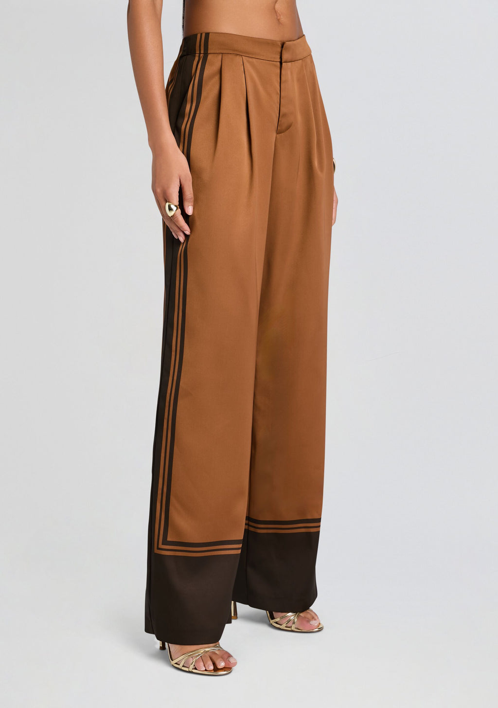 Marlowe Satin Pant by SEROYA in Bosun Brown Tile, product image 4