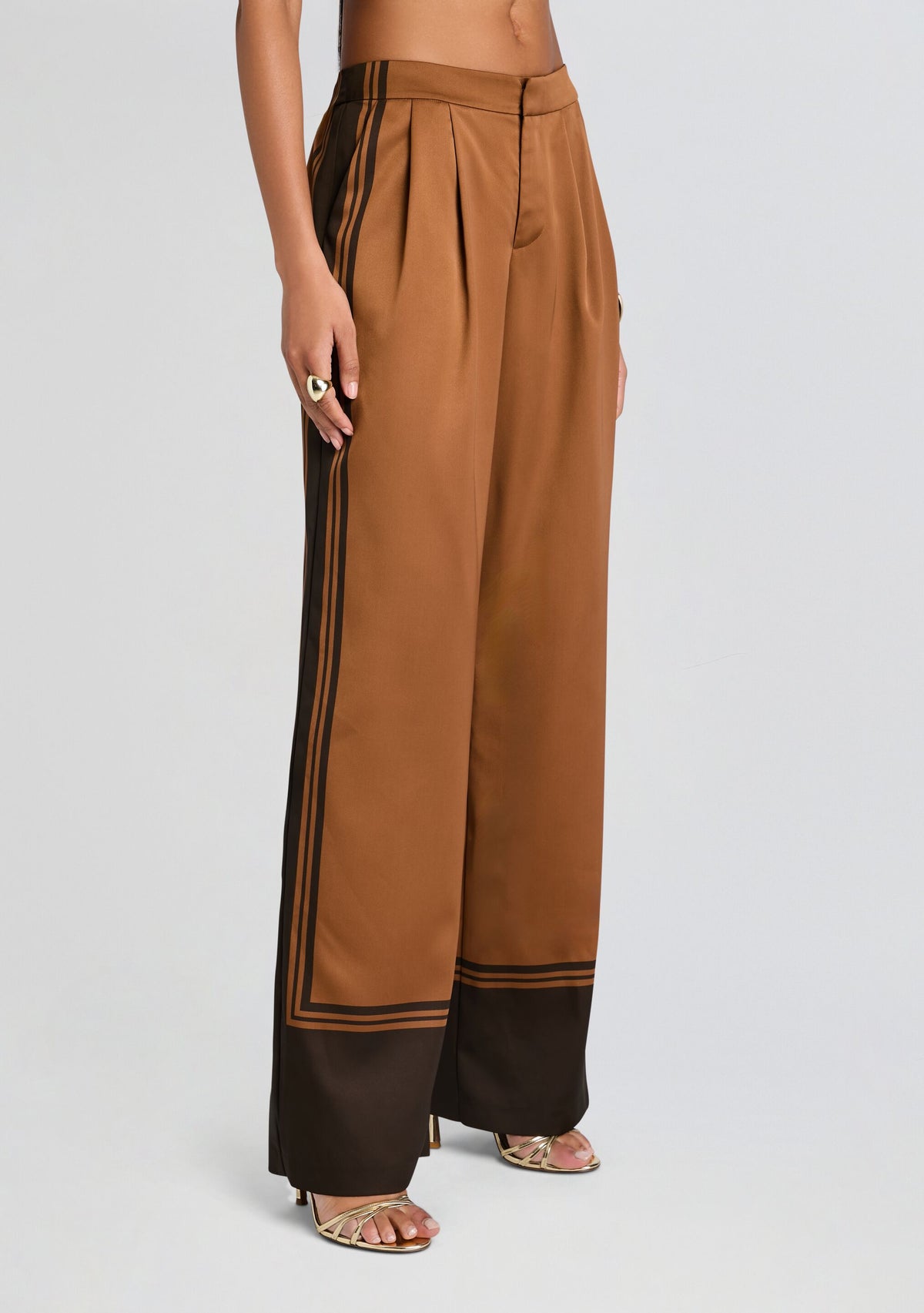 Marlowe Satin Pant by SEROYA in Bosun Brown Tile, product image 4