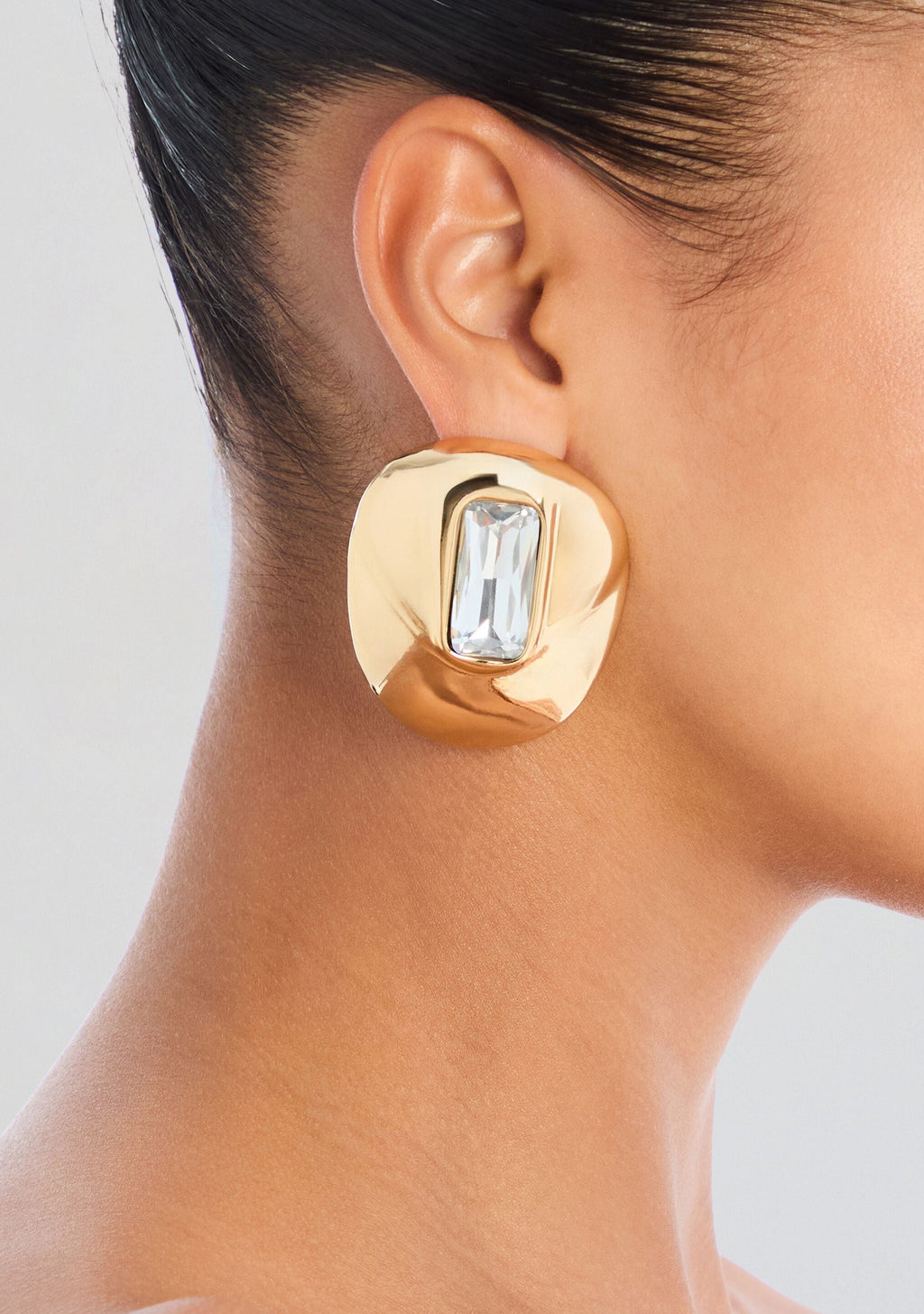 Bianca Earrings by retrofête in Gold/Clear, product image 2