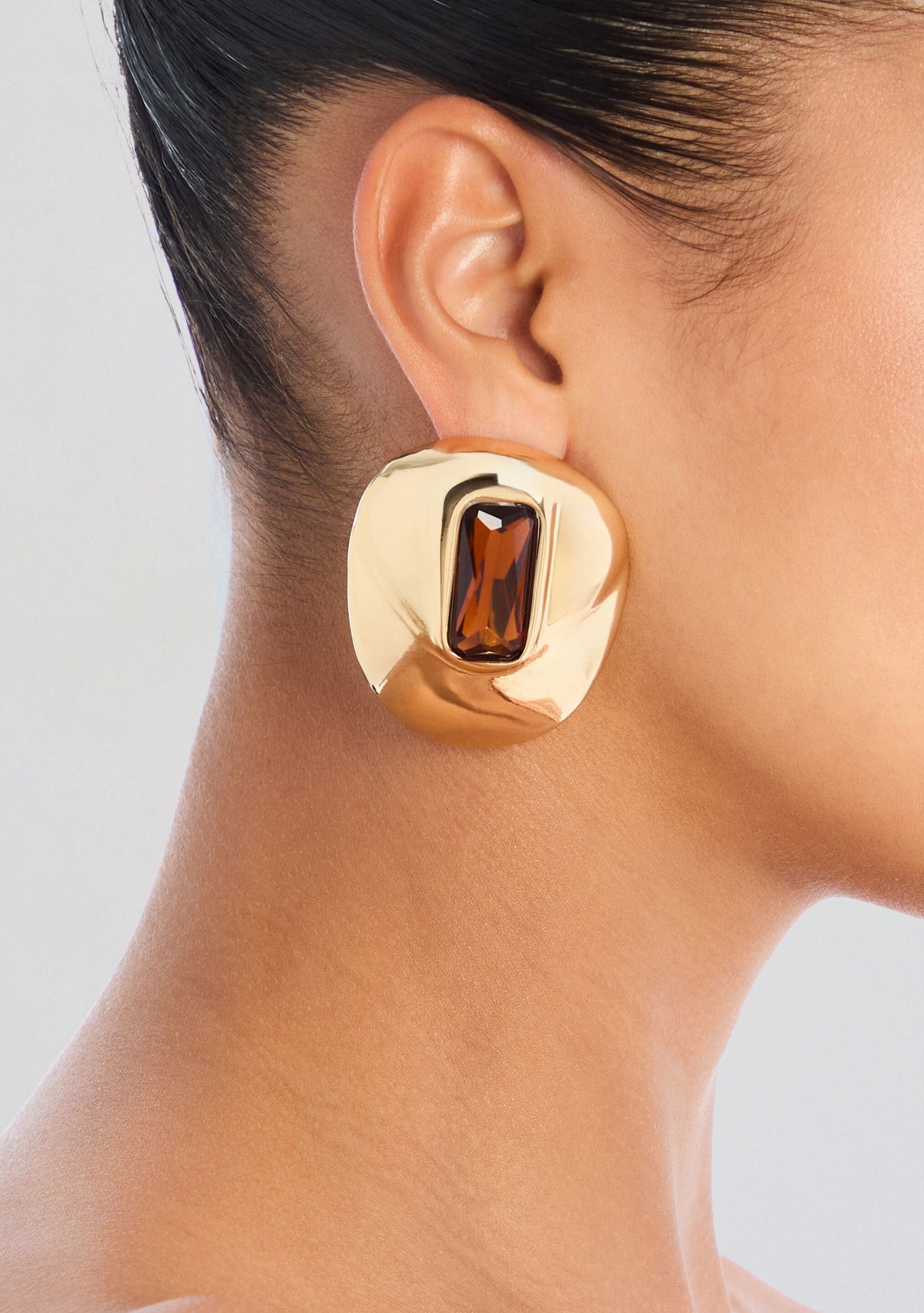 Bianca Earrings by retrofête in Gold/Topaz, product image 2
