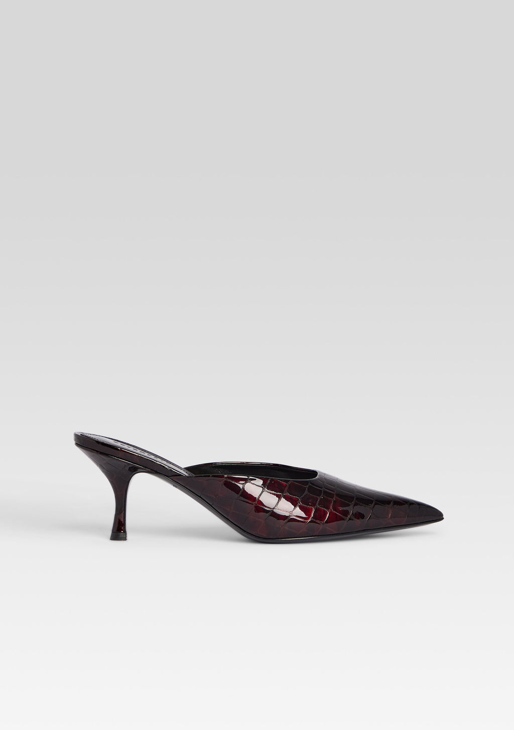 Bonnie Leather Mule by retrofête in Burgundy Croco, product image 1
