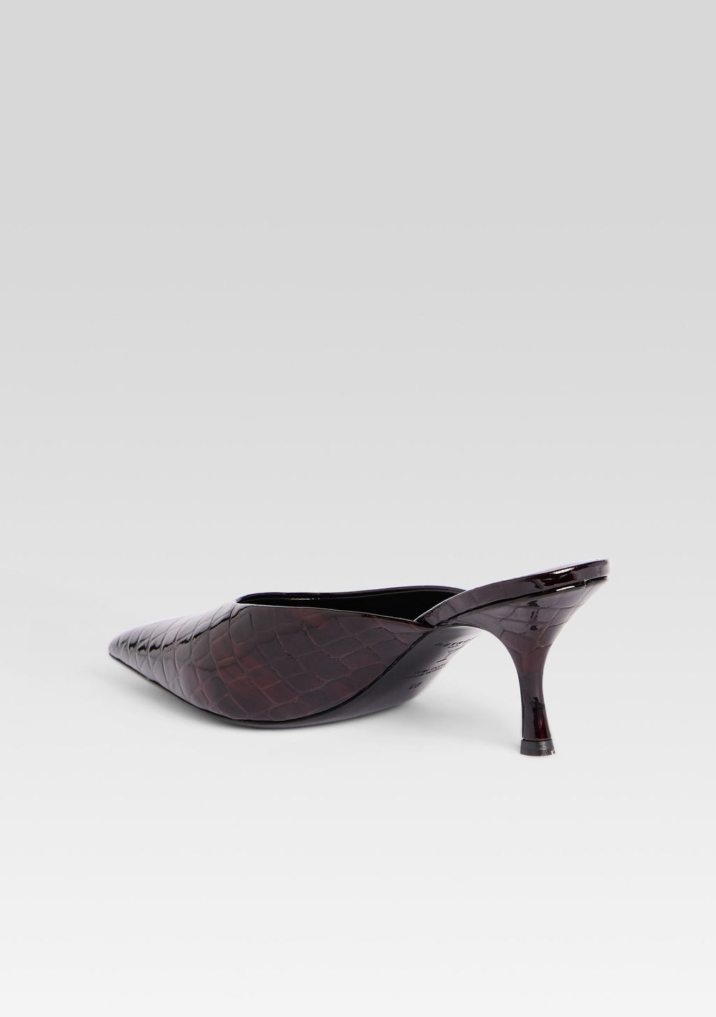 Bonnie Leather Mule by retrofête in Burgundy Croco, product image 5