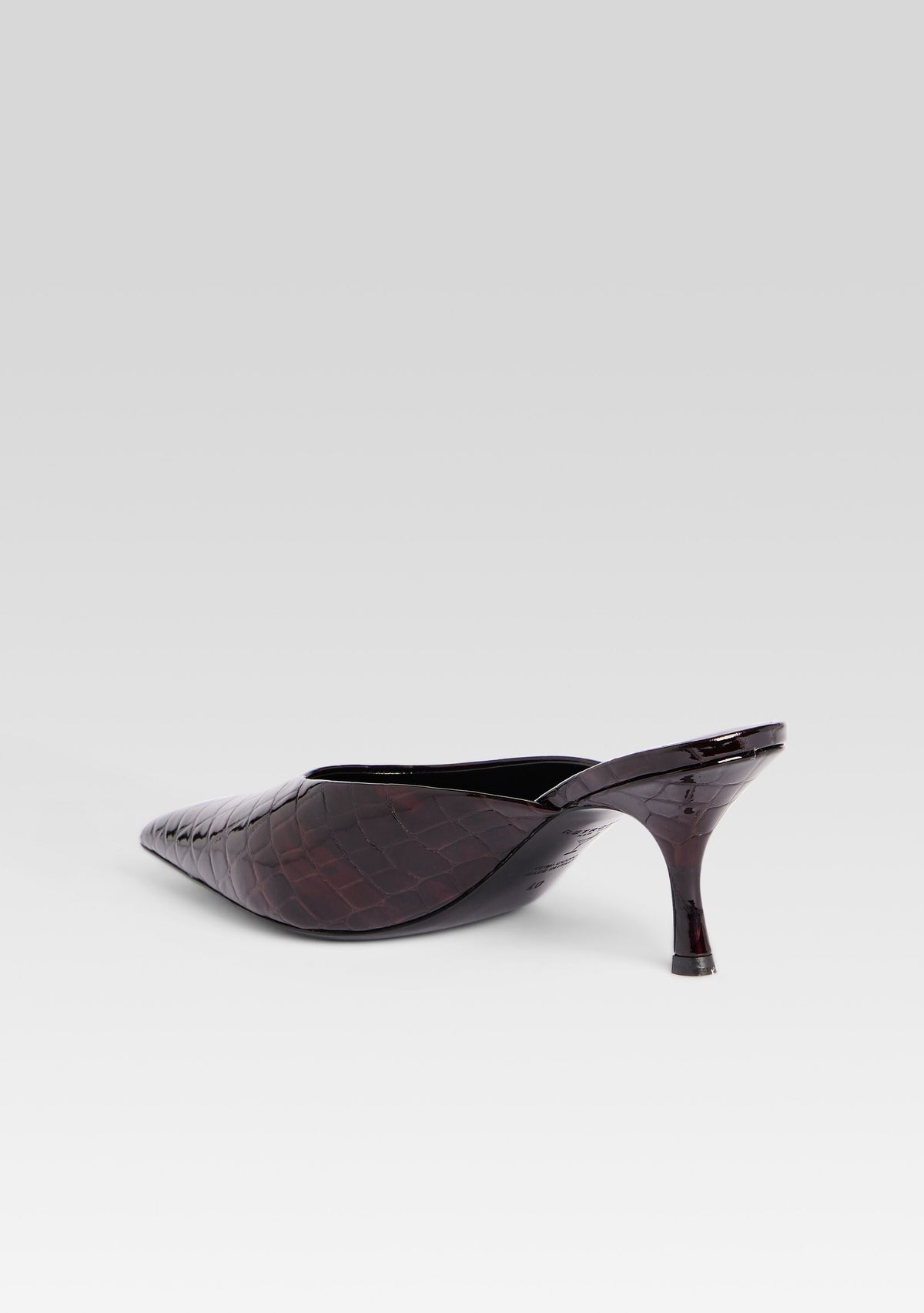 Bonnie Leather Mule by retrofête in Burgundy Croco, product image 5