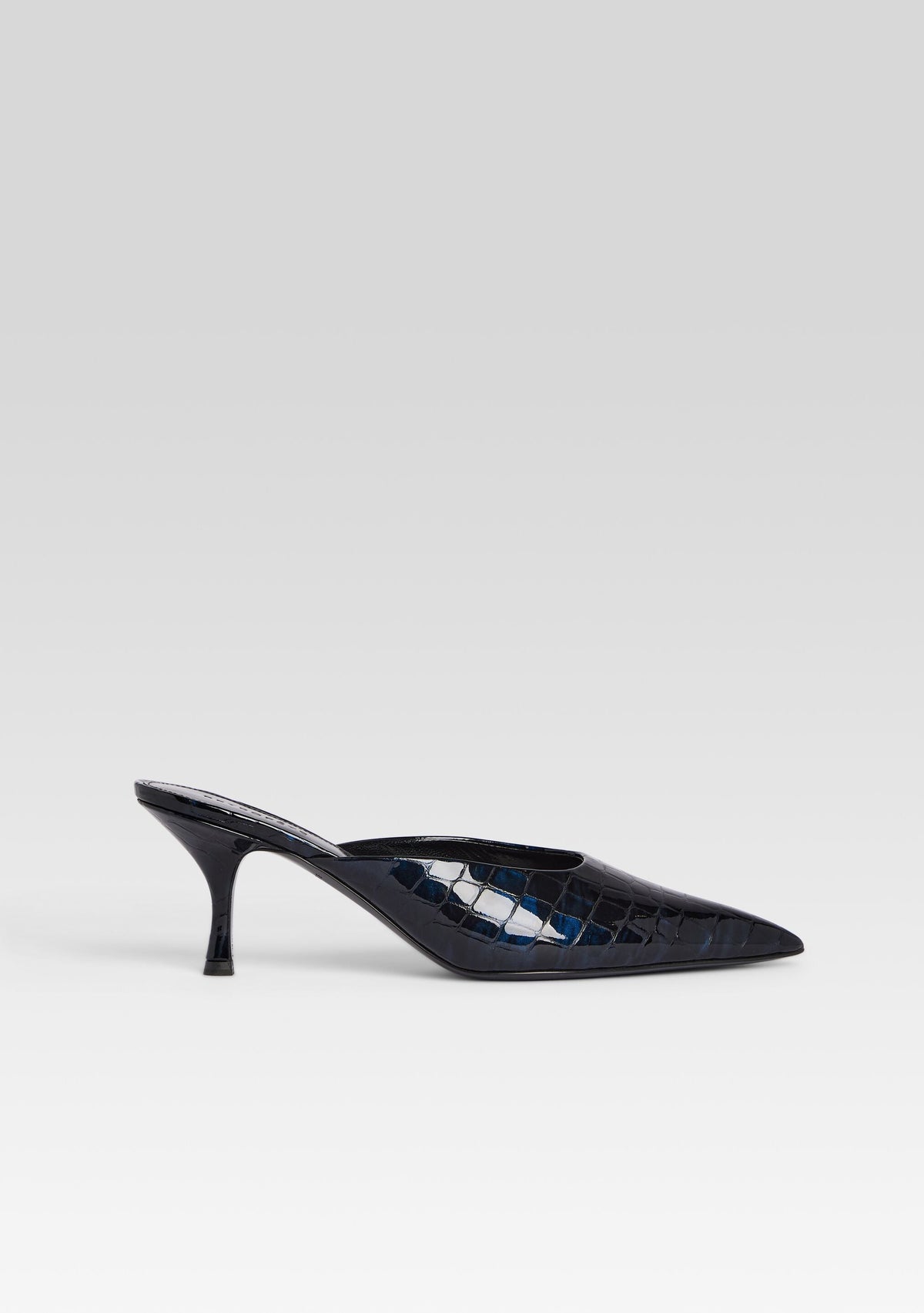 Bonnie Leather Mule by retrofête in Navy Croco, product image 1