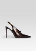 Celia Leather Slingback by retrofête in Burgundy Croco, product image 1
