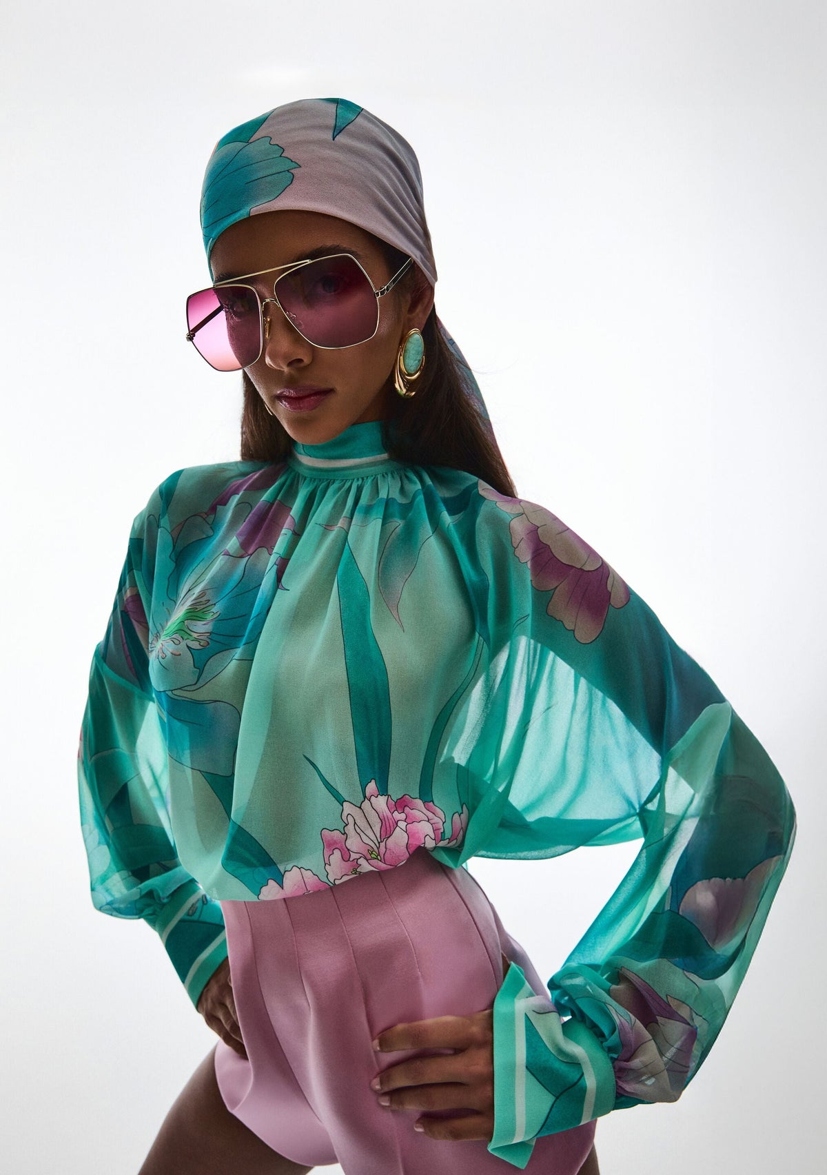 Olympia Top by retrofête in Beija Flor Pistachio, product image 2