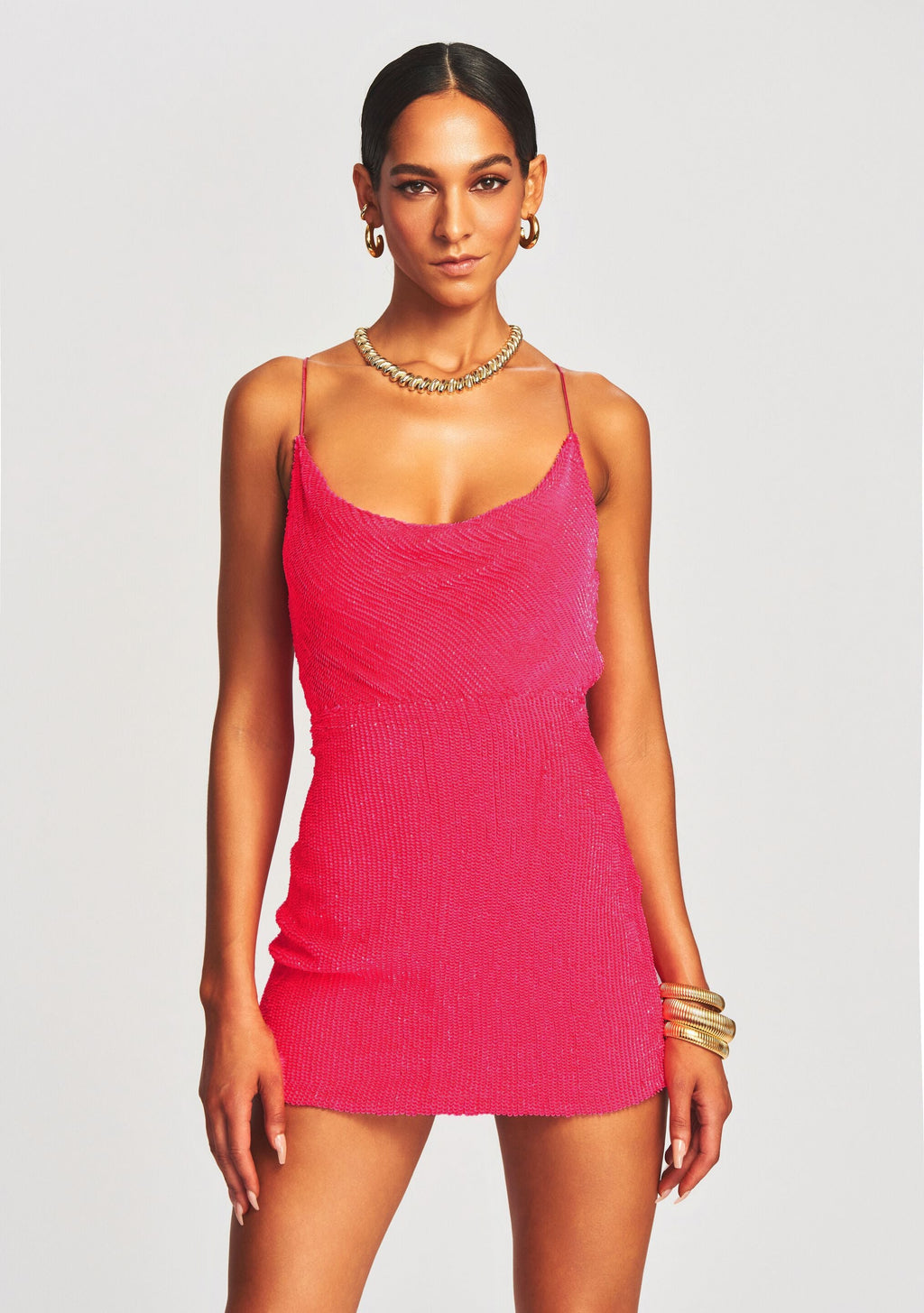 Jill Sequin Dress by retrofête in Ultra Pink, product image 5