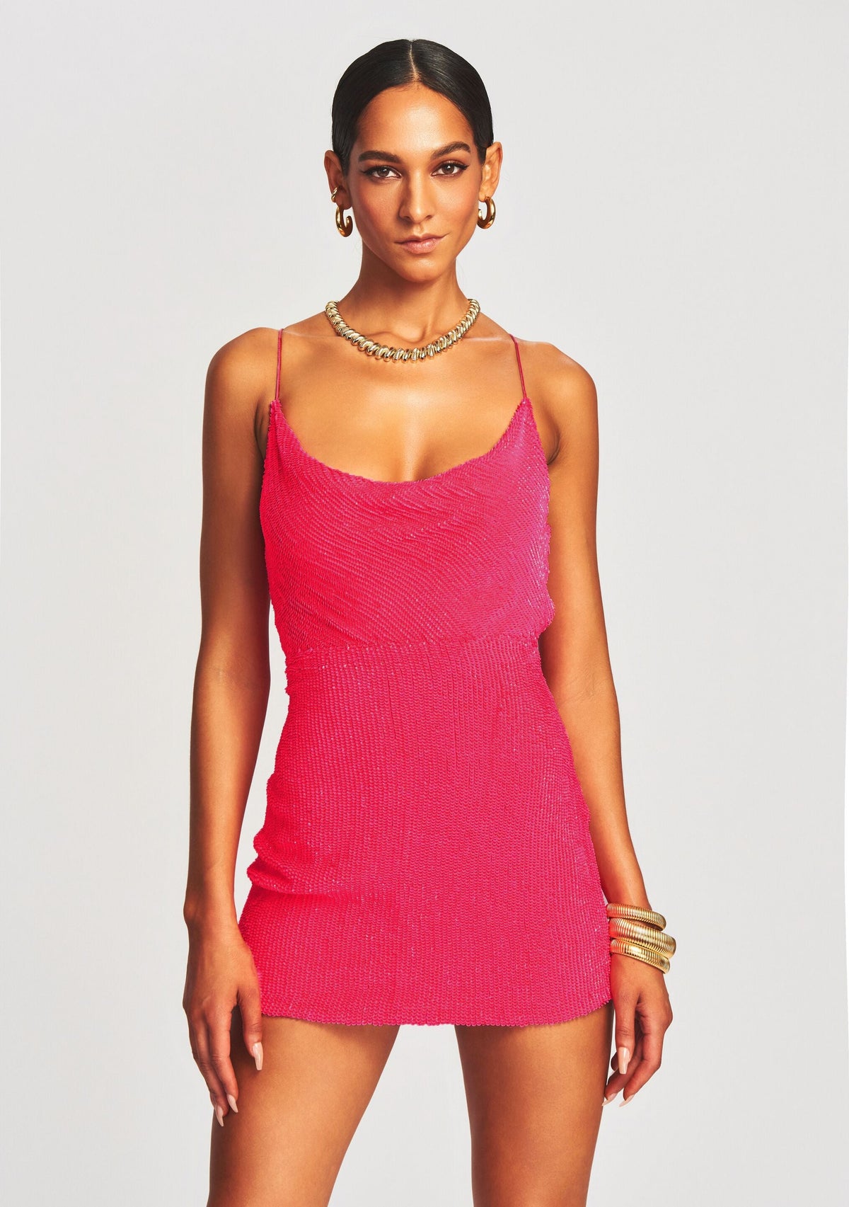 Jill Sequin Dress by retrofête in Ultra Pink, product image 5