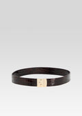Celeste Belt by retrofête in Burgundy Croco, product image 1