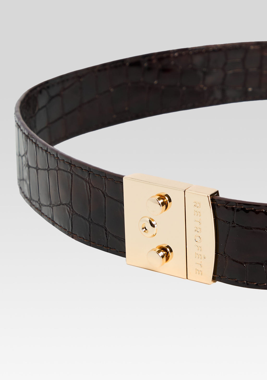 Celeste Belt by retrofête in Burgundy Croco, product image 3