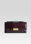Phoebe Clutch by retrofête in Burgundy Croco, product image 1
