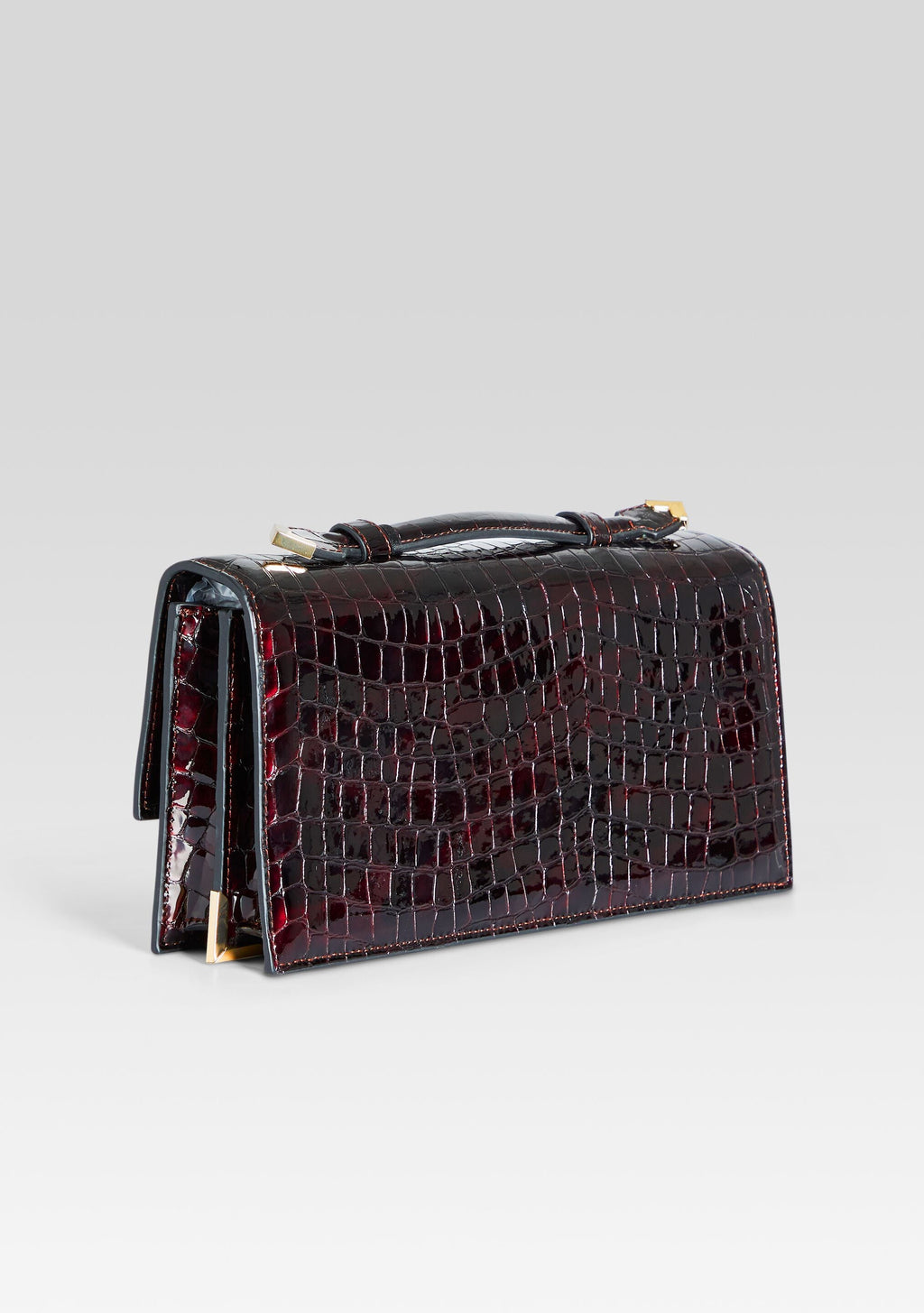 Phoebe Clutch by retrofête in Burgundy Croco, product image 3