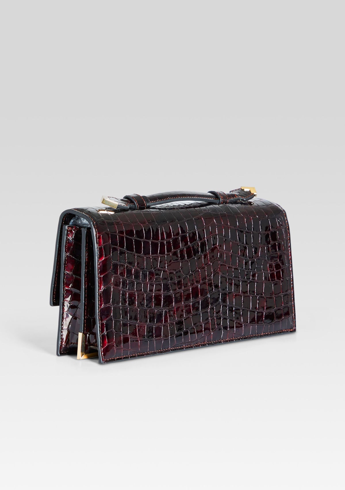 Phoebe Clutch by retrofête in Burgundy Croco, product image 3