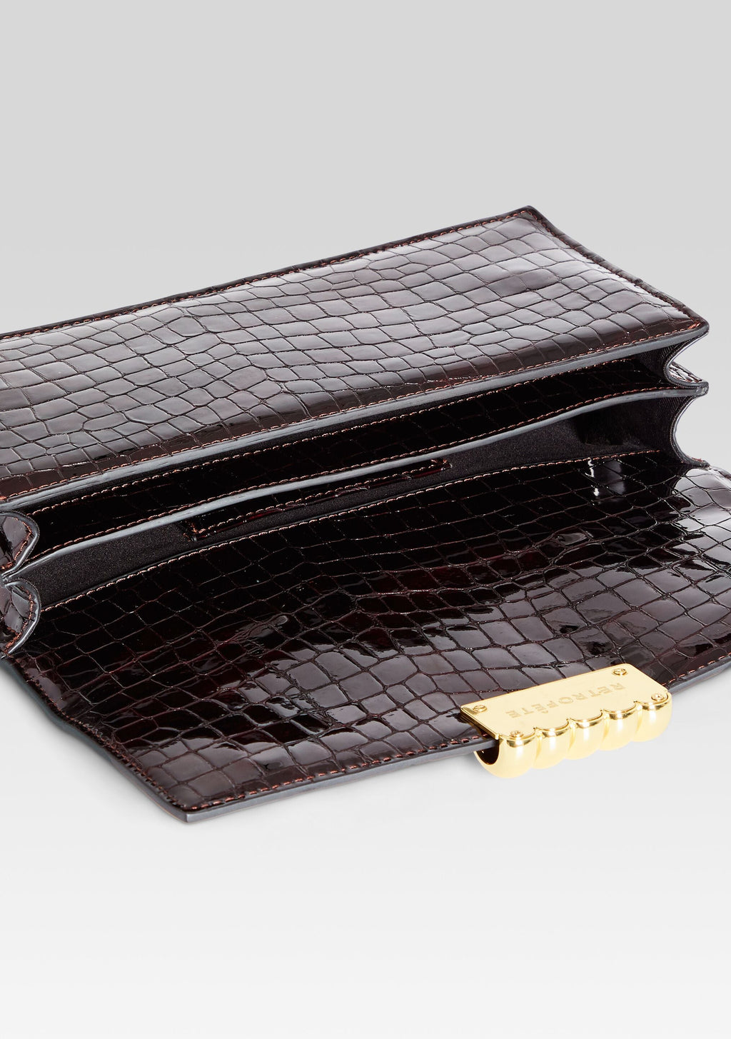 Phoebe Clutch by retrofête in Burgundy Croco, product image 2