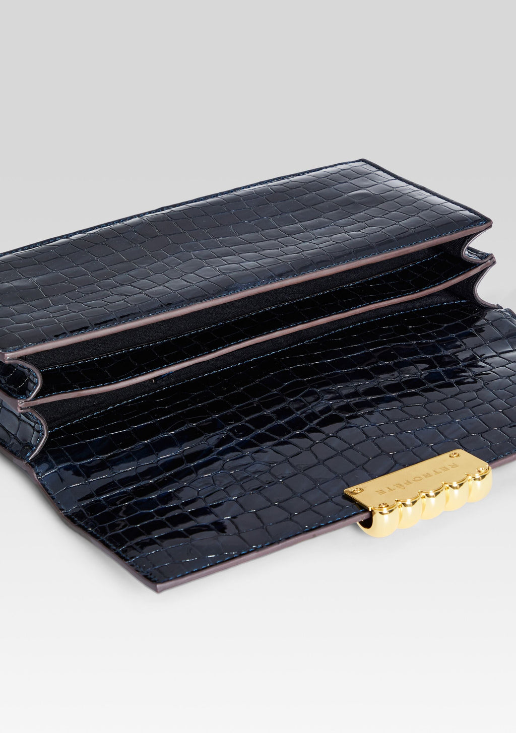 Phoebe Clutch by retrofête in Navy Croco, product image 4