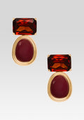 Beth Earrings by retrofête in Gold/Garnet, product image 1