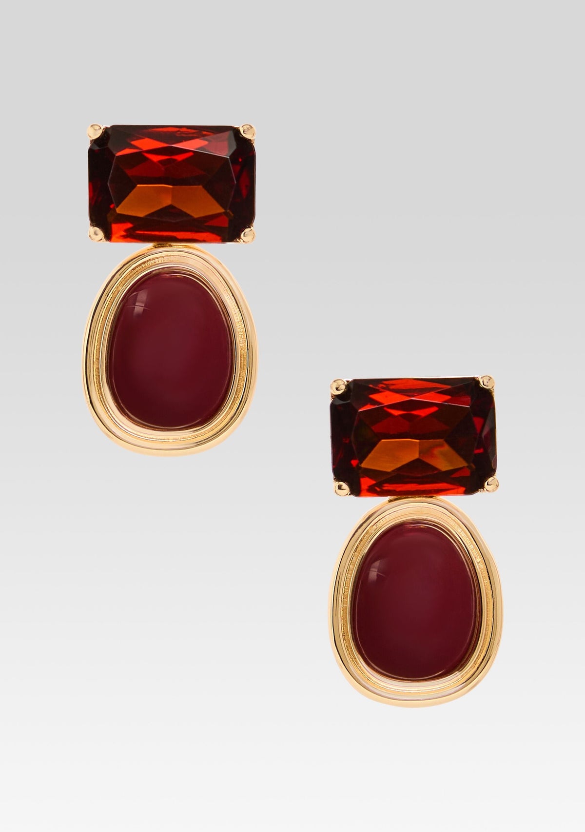 Beth Earrings by retrofête in Gold/Garnet, product image 1