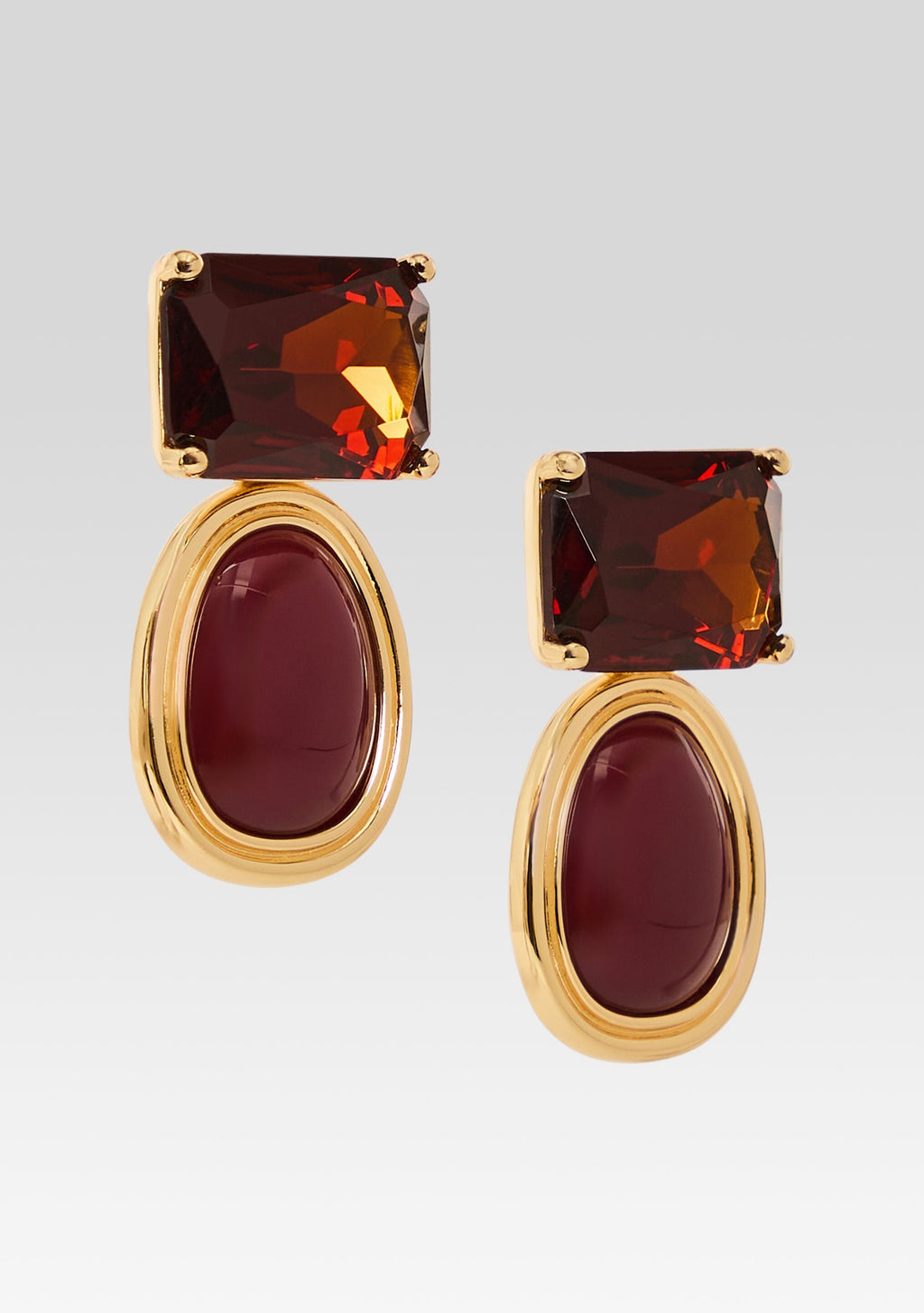 Beth Earrings by retrofête in Gold/Garnet, product image 3
