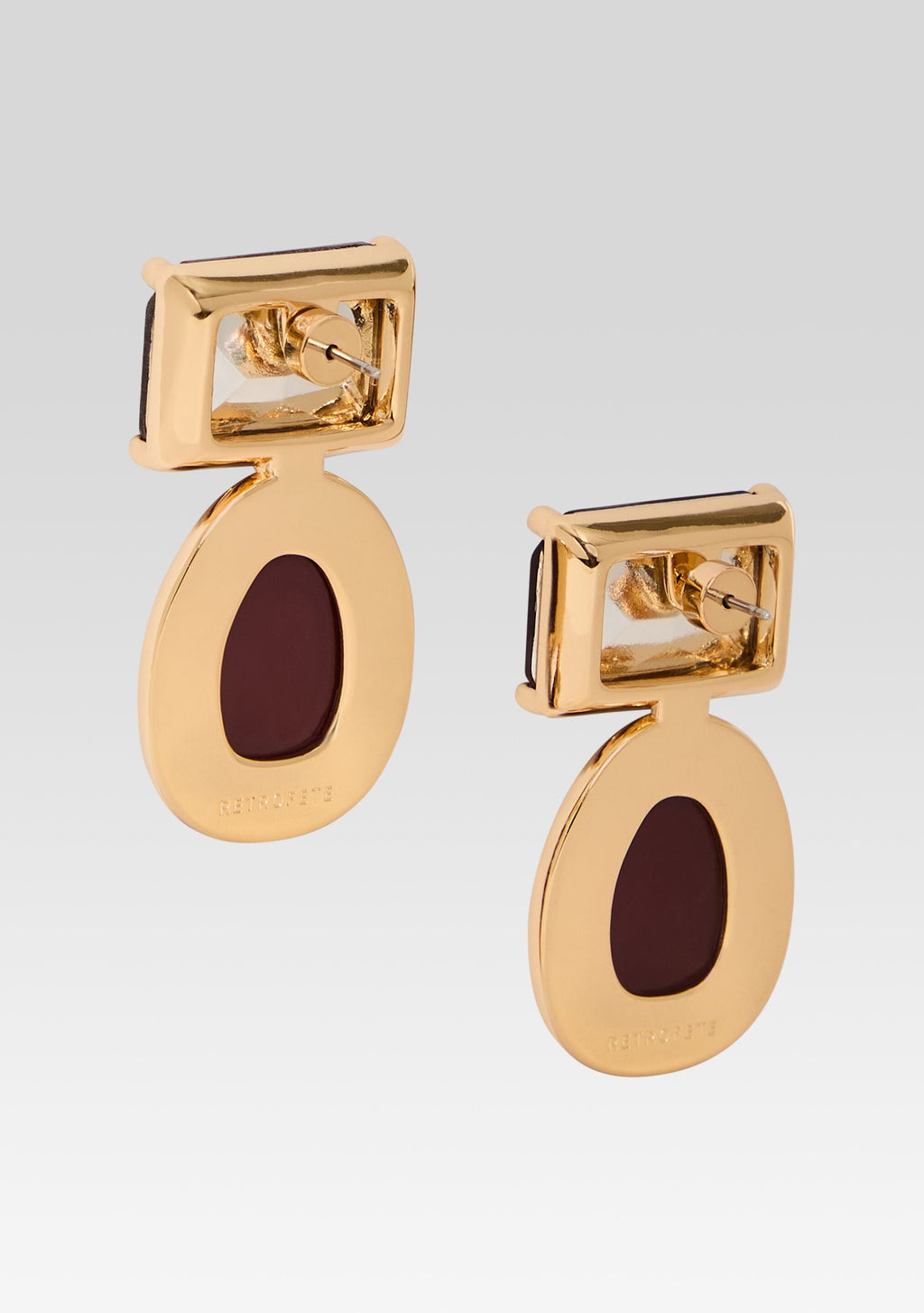 Beth Earrings by retrofête in Gold/Garnet, product image 4