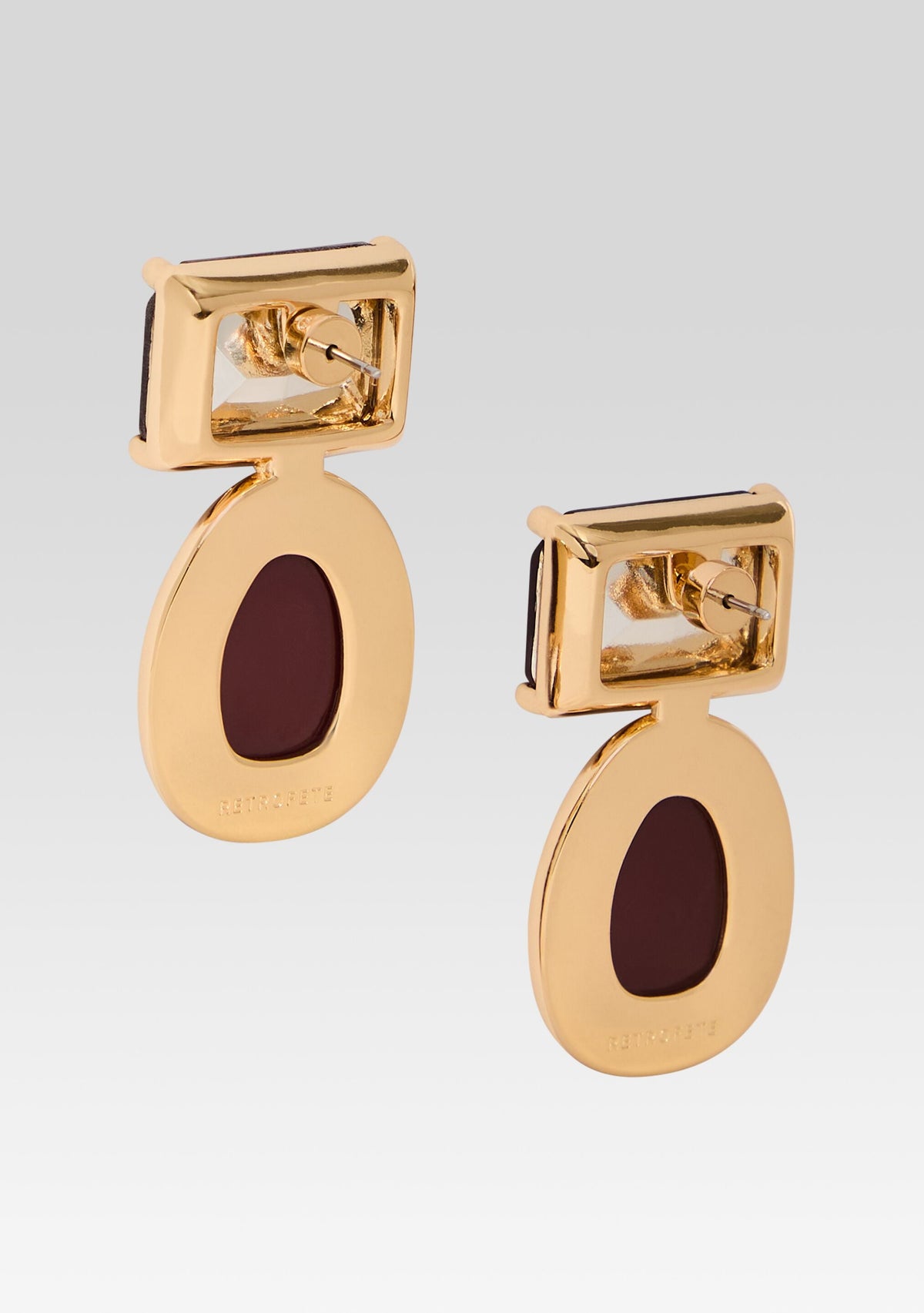 Beth Earrings by retrofête in Gold/Garnet, product image 4