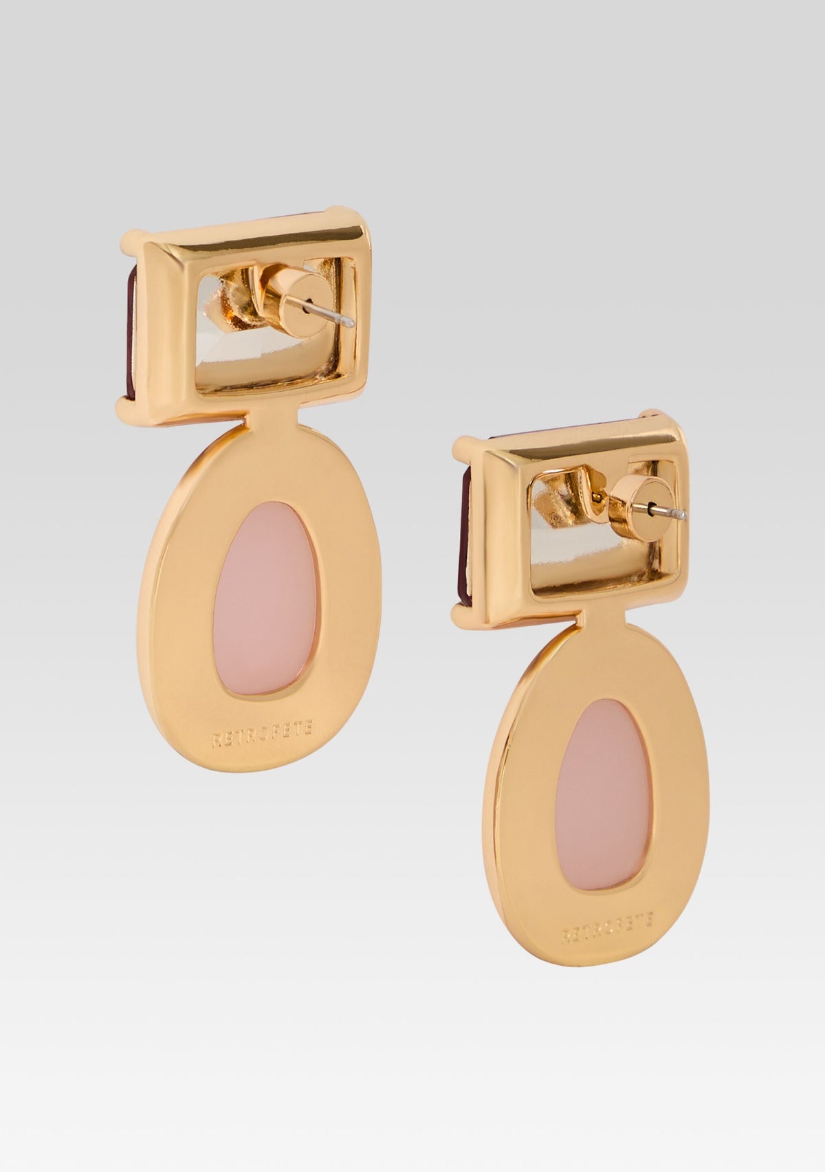 Beth Earrings by retrofête in Gold/PinkQuartz, product image 4
