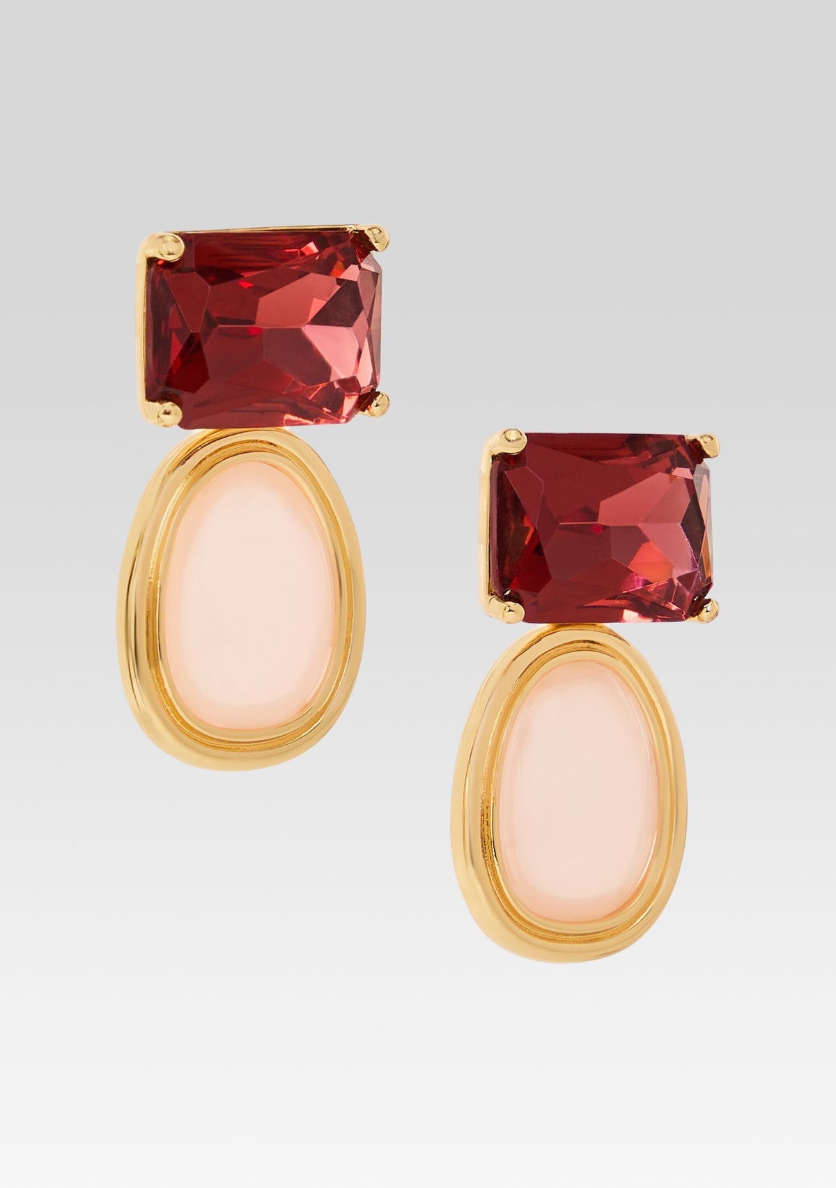 Beth Earrings by retrofête in Gold/PinkQuartz, product image 3