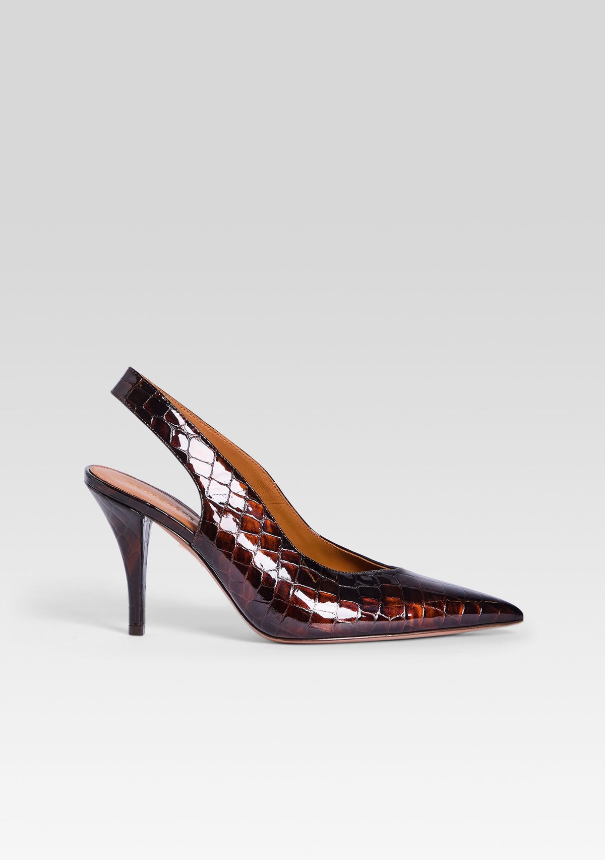 Maxime Slingback Heel by retrofête in Brown Croco, product image 1