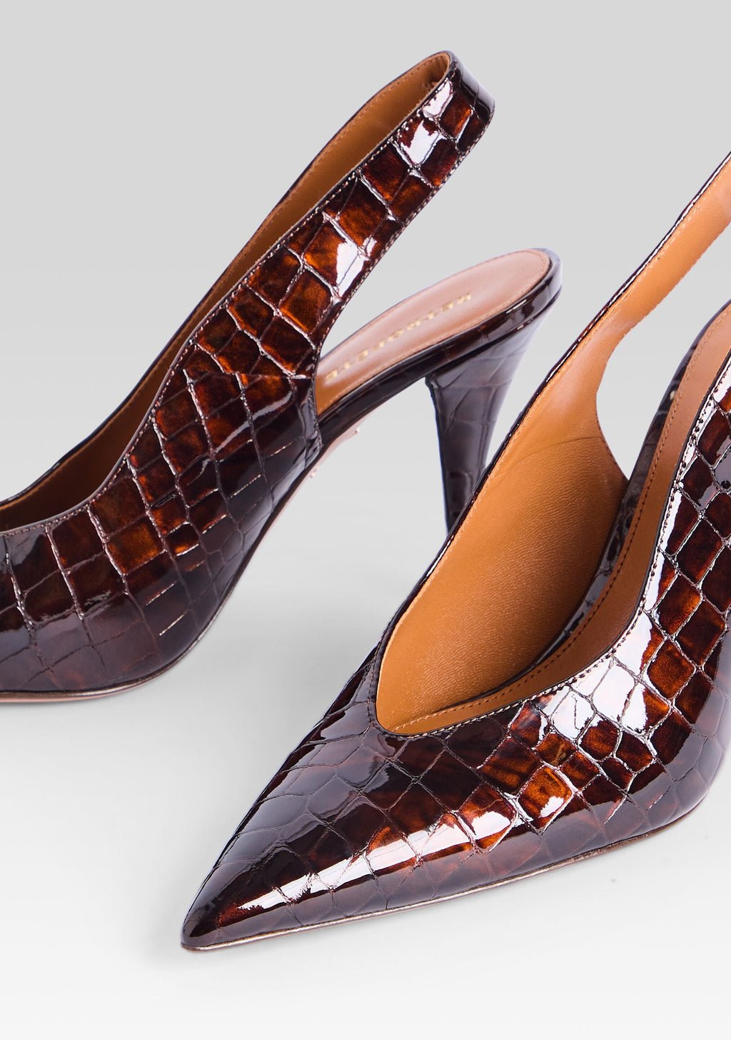 Maxime Slingback Heel by retrofête in Brown Croco, product image 3
