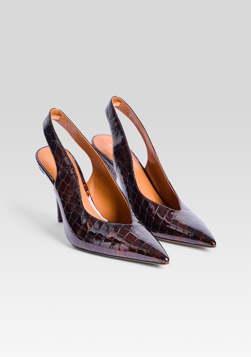 Maxime Slingback Heel by retrofête in Brown Croco, product image 4