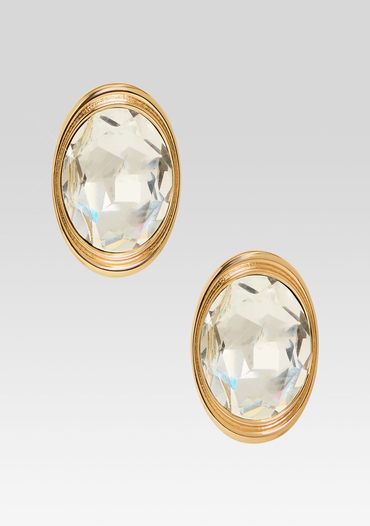 Salma Earrings by retrofête in Gold/Clear, product image 1