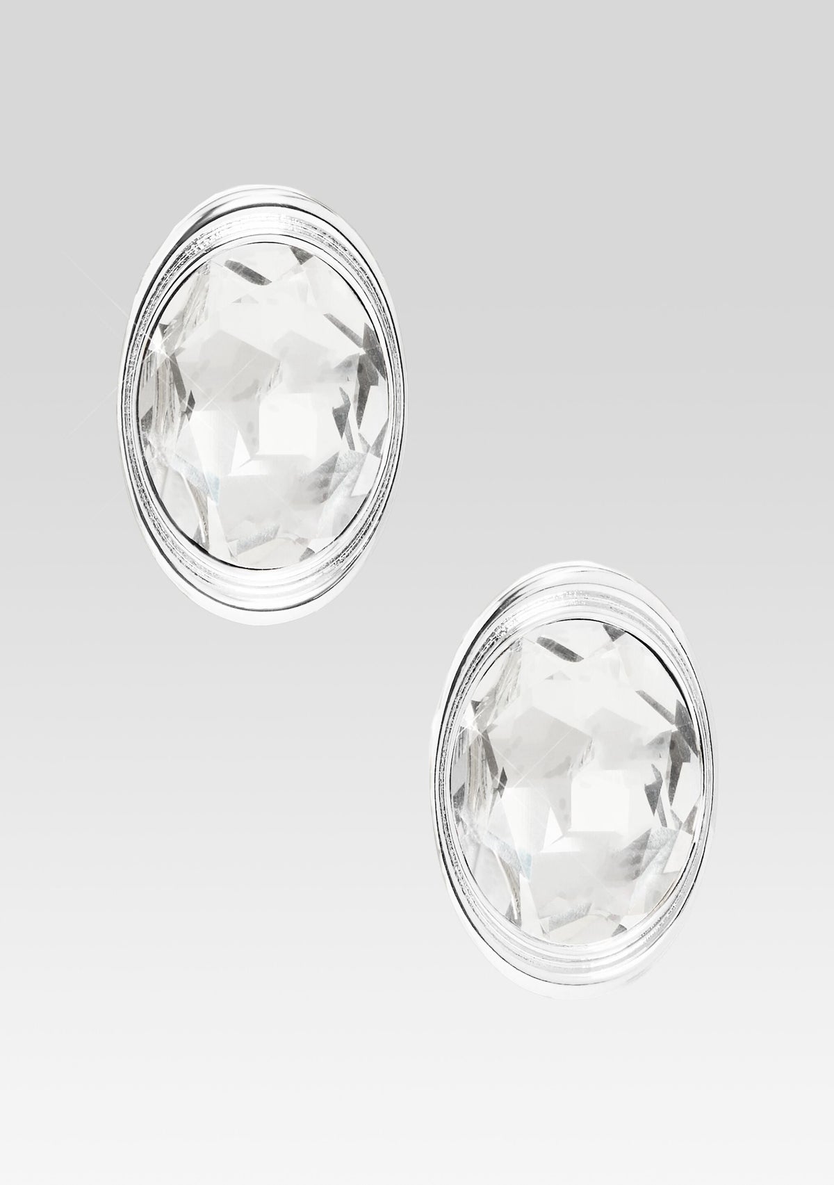 Salma Earrings by retrofête in Silver/Clear, product image 1