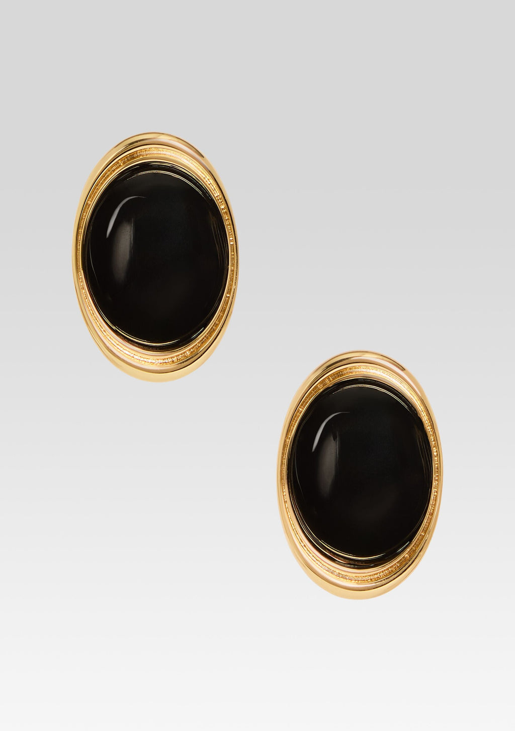 Sanaa Earrings by retrofête in Gold/ Black, product image 1