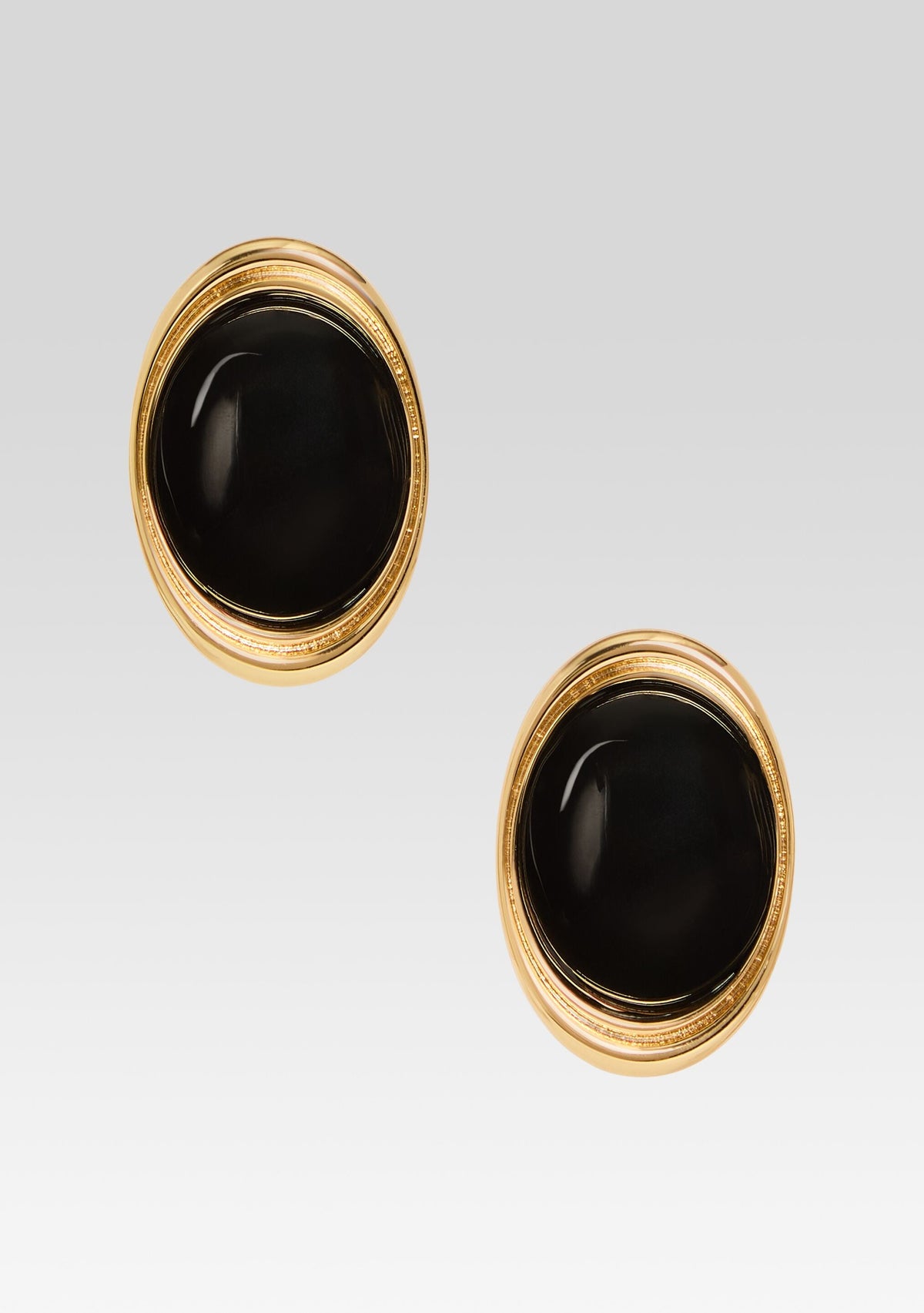 Sanaa Earrings by retrofête in Gold/ Black, product image 1