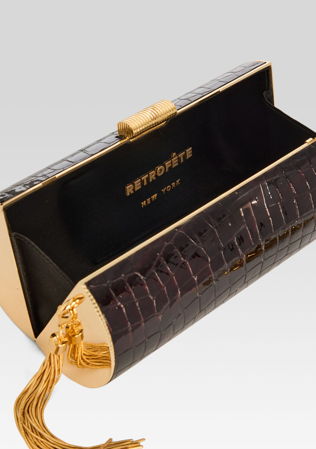 Gracelyn Clutch by retrofête in Burgundy Croco, product image 4