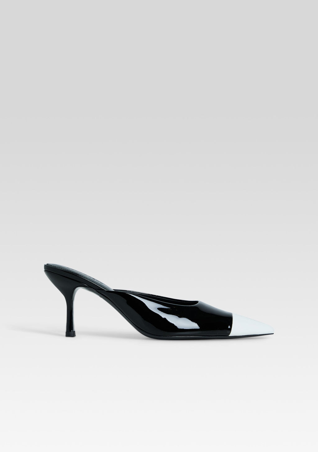 Allegra Leather Kitten Mule by retrofête in Black, product image 1
