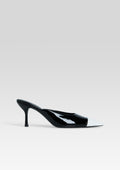 Allegra Leather Kitten Mule by retrofête in Black, product image 1