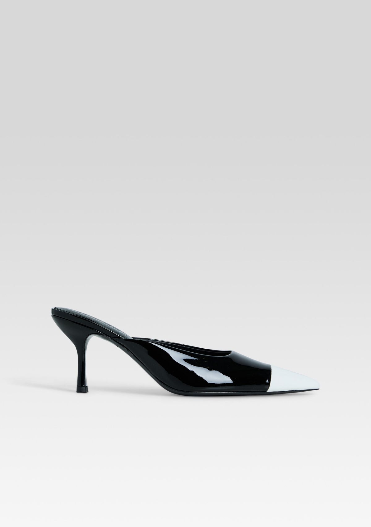 Allegra Leather Kitten Mule by retrofête in Black, product image 1
